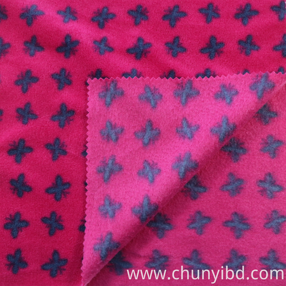 Butterfly designs high quality anti-pilling fleece fabric